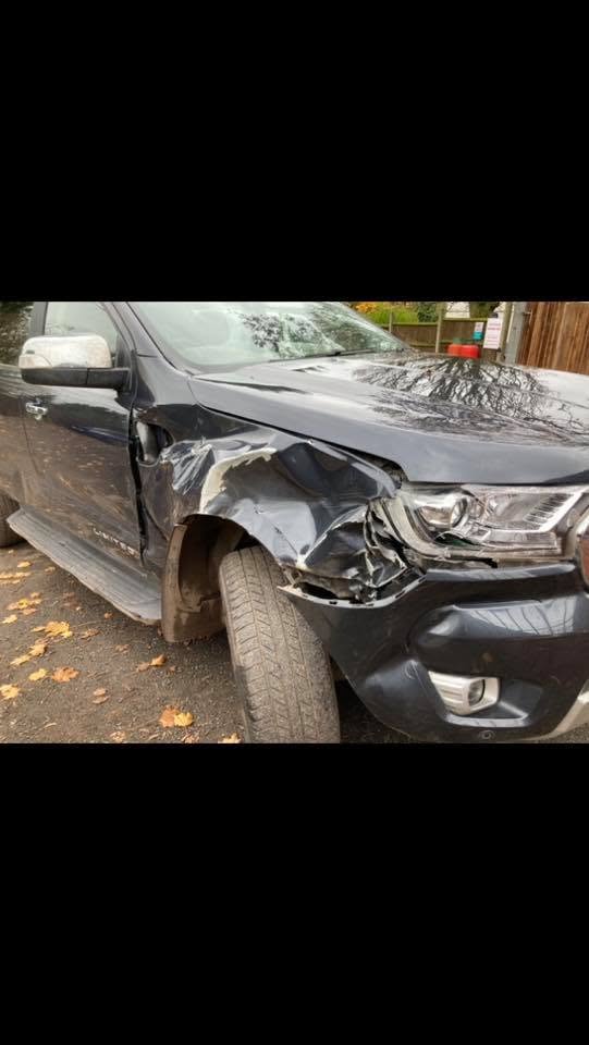 Ford pickup before repair